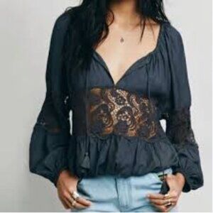 Free People Peasant Lace Top Size XS EUC